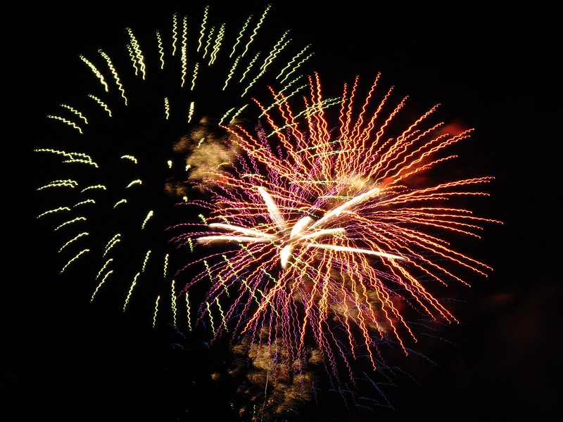 A photograph of fireworks in bergara taken by Merkel Saez